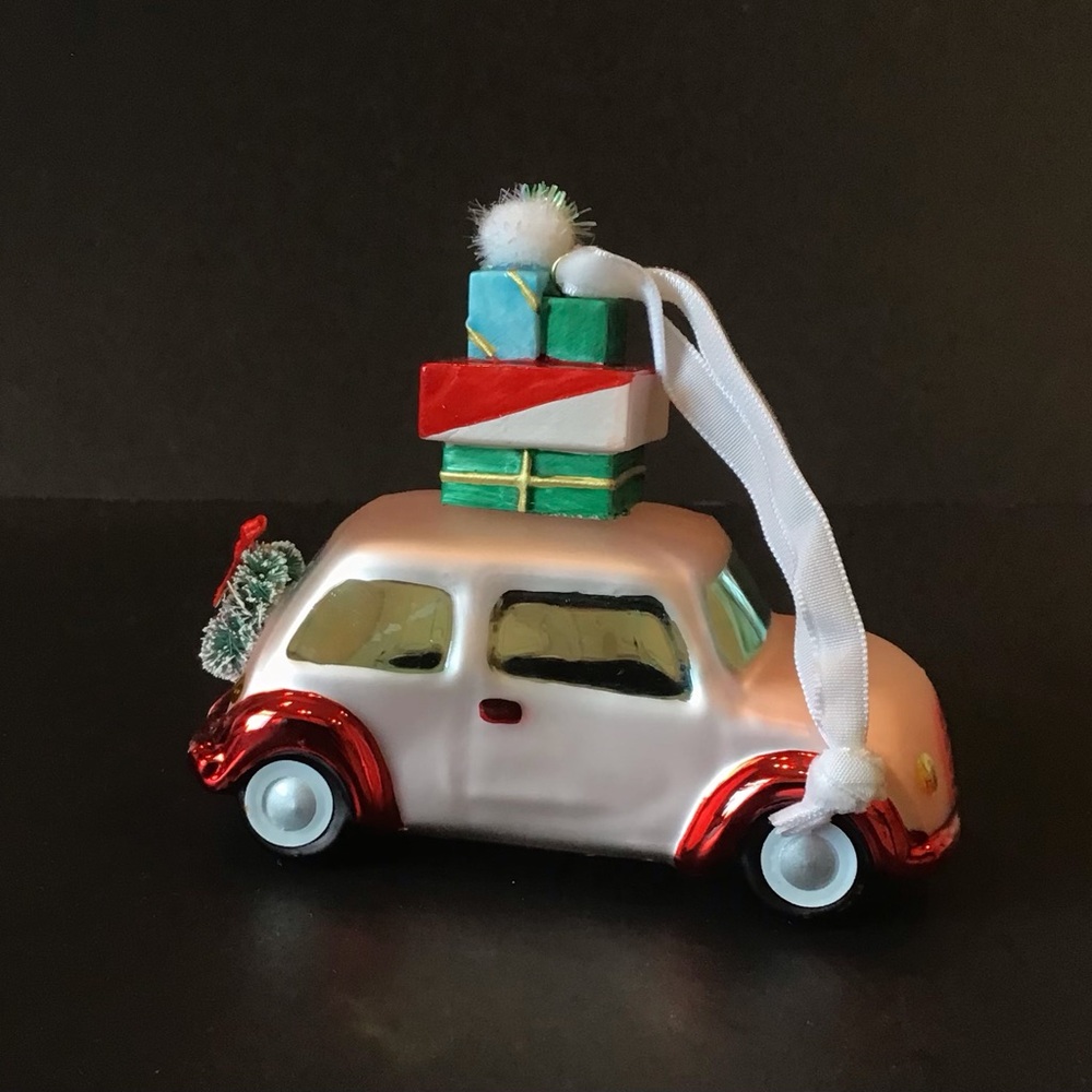 Hallmark Signature Pink and Red Car Glass Ornament